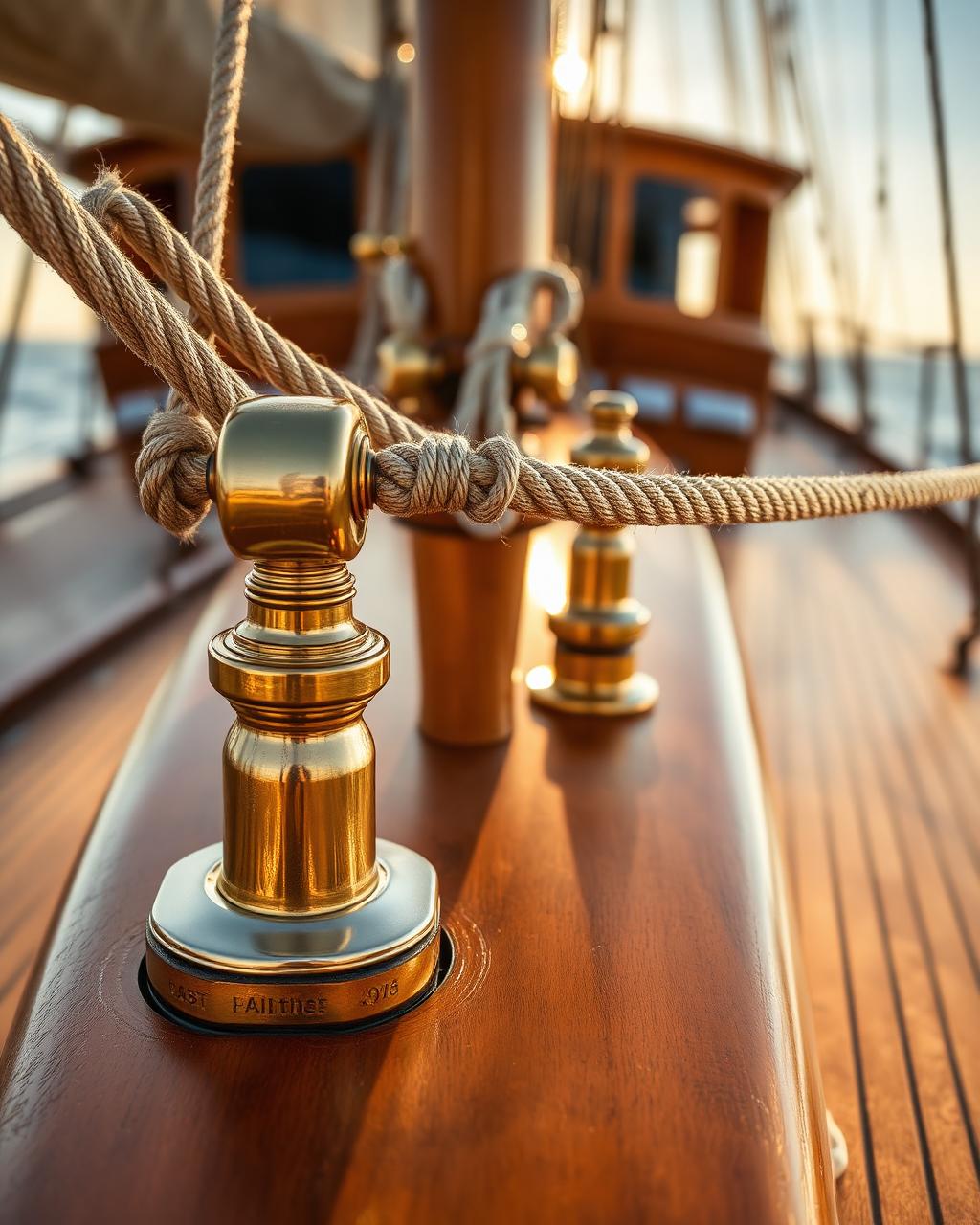Brass and teak craftsmanship